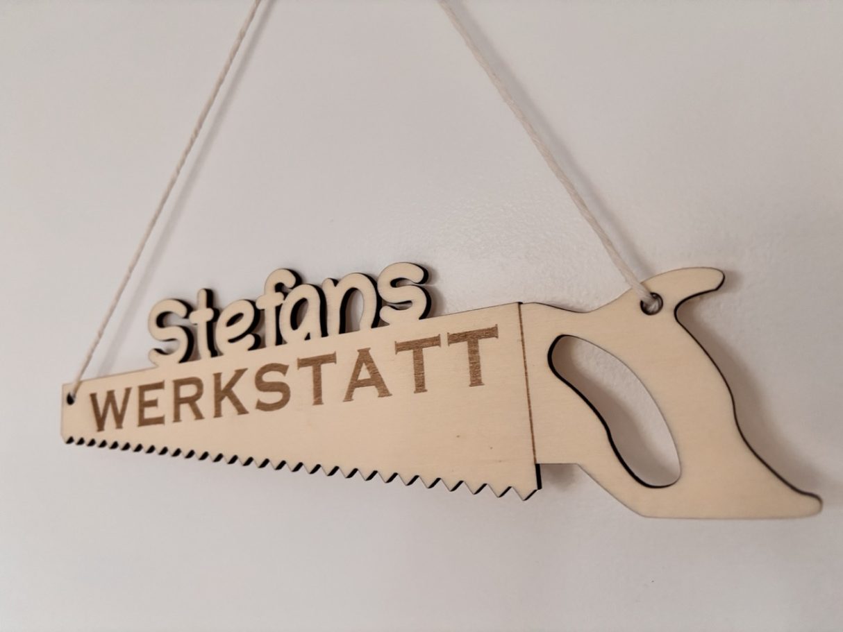 personalisiertes Werkstattschild