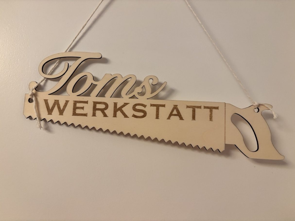 personalisiertes Werkstattschild